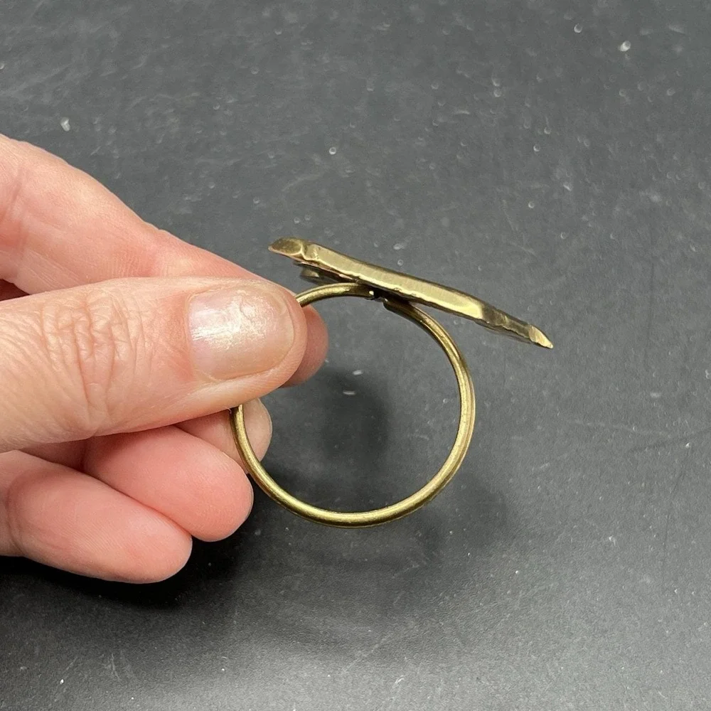 Vintage Solid Brass Nautical Napkin Rings Anchor Rope ~ Set Of 4